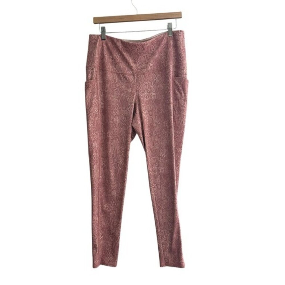 Chico's Pink  Leggings Zenergy So Slimming Python Pocket Leggings Dogwood Sz 14